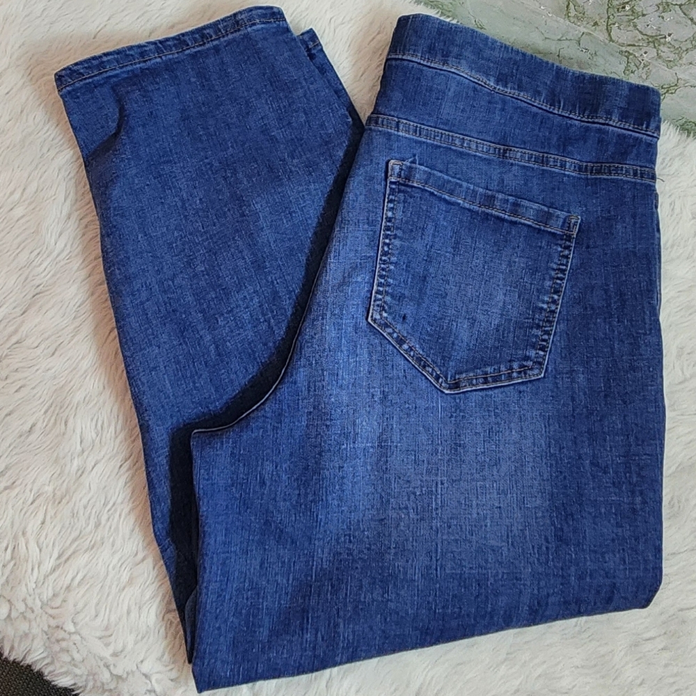 TIME AND TRU Medium Wash Pull-on Jean Capris